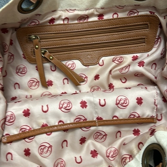 Large Lucky Brand 🍀 Bag, High Quality Cotton Accented with Leather - Picture 5 of 9